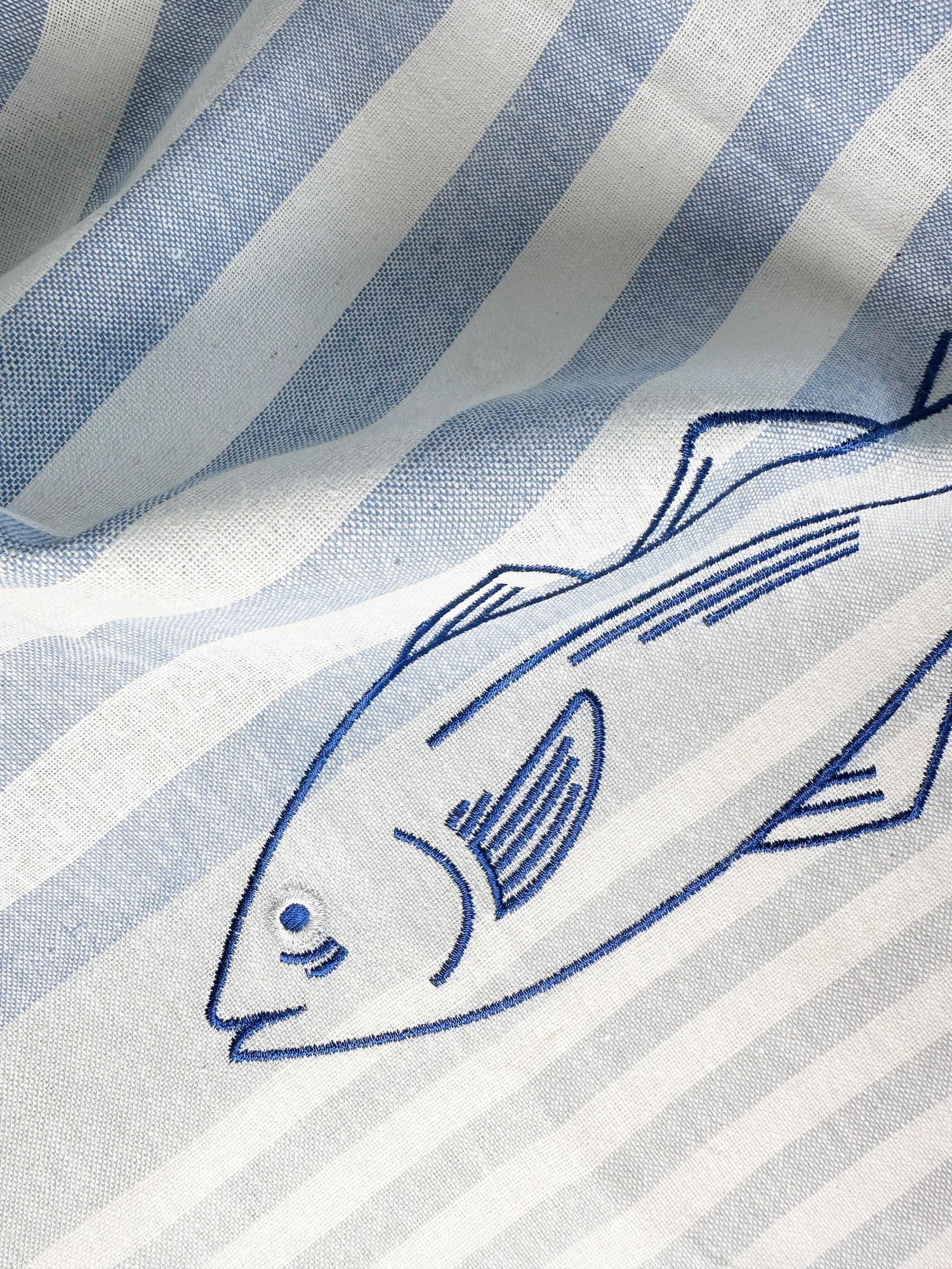 Ocean embroidered tea towels